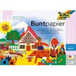 Folia Buntpapier gummiert farbsortiert