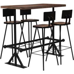 vidaXL Bar-Set 5-tlg. Braun Bargruppe, 1 Tisch einschl. 4 Stühle