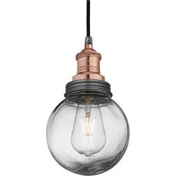 Industville Brooklyn Copper Holder, Pewter Globe Pendant Lamp