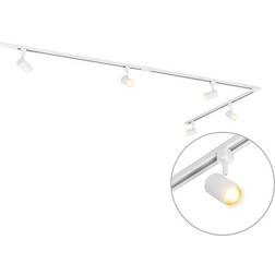 QAZQA Moderne hvidt skinnesystem 5 pletter 1-faset Spotlight