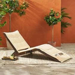 Christopher Knight Home Sonora Wood Folding Lounger Cream