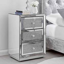 Crushed Diamond Effect Bedside Table 35x45.5cm