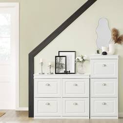 SoBuy FSR79-W 4 Drawers Cabinet Shoe Shoe Storage Shoe Rack