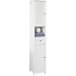 SoBuy Mueble Columna De Baño Con 2 Puertas Y 1 Cajón Armario