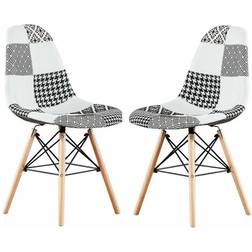 Life Interiors Chrono Patchwork Eiffel Set 2 Kitchen Chair