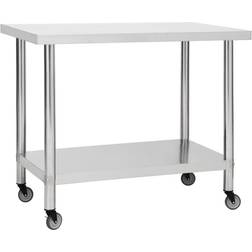 vidaXL Da Lavoro Cucina Con Ruote 100x30x85 cm Carrello Tavolo