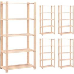 vidaXL Pin Solide Etagères de Rangement 5 Niveaux 250 kg Stockage Maison Étagère