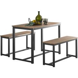 SoBuy Modern Industrial Juego de Comedor 58x110cm 3pcs