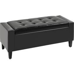 Homcom PU Leather Black Seating Stool 40cm