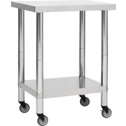 vidaXL De Trabajo Para Cocina Con Ruedas Acero Inox 80x45x85 cm Carrito Mesa