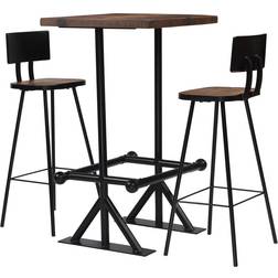 vidaXL Mobilier 3 pcs Bois de Récupération Massif Table Chaises Maison Ensemble de Bar d'Extérieur