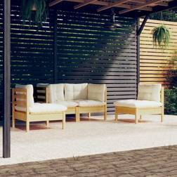 vidaXL Jardin 4 pcs Pinewood With Cushions Ensemble de Salon d'Extérieur