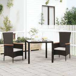 vidaXL Chaises de jardin 2 pcs Résine tressée Noir