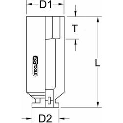 KS Tools 1.1/2 SechskantKraftStecknuss, lang, 100 mm