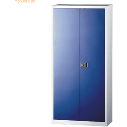 Bisley UNIVERSAL double door cupboard, HxWxD 1950 x 914 x 400 mm, 4 shelves, 5 heights, light grey Oxford blue