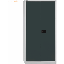 Bisley UNIVERSAL double door cupboard, HxWxD 1950 x 914 x 400 mm, 4 zinc plated shelves, 5 heights, light grey charcoal