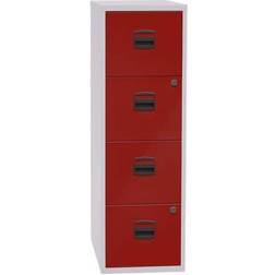 Hängeregistraturschrank »PFA« A4, einbahnig, 4 Schübe rot, Bisley Home, 41.3x132.1x40 cm