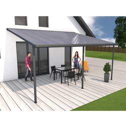 Gutta Pergola Da Esterno Patio In Alluminio Antracite 4x5 Metri