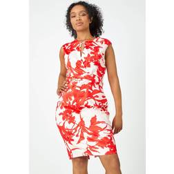 Roman Petite Premium Stretch Floral Twist Dress