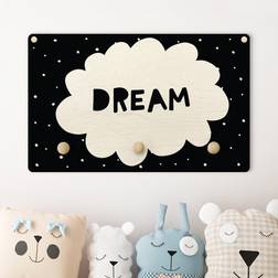 Kindergarderobe Holz Spruch Dream Wolke