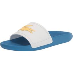 Lacoste Men's Croco Slide Sandal, Blu/YLW