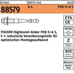 Fischer Baubeschläge + Holzverbinder, Highbond-Anker R 88579 M 10 60/ 10 A 4 Stk.