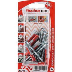 Fischer Duopower 8x40 S 8 Pièce S Kit De Fiches Murales Et Vis 4 cm 200pcs