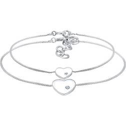 Elli Bracelet Women Mother Child Bracelet Love Connection with Crystals - 925 Sterling Silver