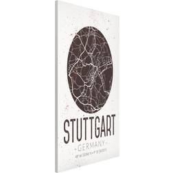 Tableau magnétique Plan de ville de Stuttgart Rétro