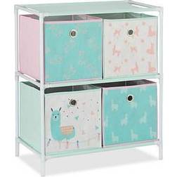 Relaxdays Kinderregal Lama mehrfarbig 53,0 30,0 62,0