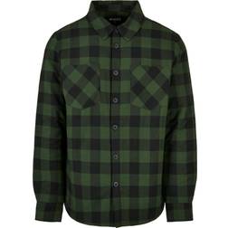 Urban Classics Padded Check Flannel Shirt - Black/Forest