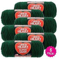 Red Heart Red Heart Super Saver Yarn Hunter Green Multipack of 6