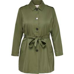 Only Curvy Ensfarvet Trenchcoat