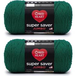 Red Heart Super Saver Jumbo Risdalsgrön Garn 2-pack á 396 g