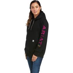 Ariat Women's Rebar Graphic Hoodie Long Sleeve in Black Purple, X-Small