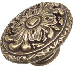 GlideRite Hardware 5710-AB-10 1.125 Inch Diameter Classic Round Cabinet Knobs 10 Pack Antique Brass Finish