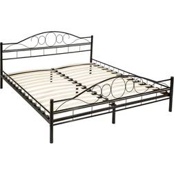 tectake Med Lamelbund 200 x 180 cm Sort Sengeramme