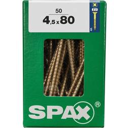 Spax Lot De 50 Vis Acier Tête Fraisée Pozidriv Diam.4.5 mm x L.80 mm