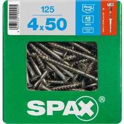 Spax Lot De 125 Vis Inox Tête Fraisée Torx Diam.4 mm x L.50 mm