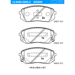 ATE Jarrupalat Hyundai KIA 13.0460-5600.2