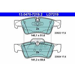 ATE Bremsbelagsatz, Scheibenbremse Hinterachse 13.0470-7219.2