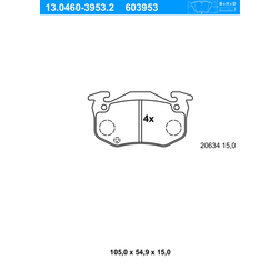 ATE Bremsbelagsatz, Scheibenbremse f.becker_line, NULL, NULL NULL