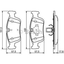 Bosch Remblokkenset Low-Metallic Met Plunjerclip BMW 3 Compact