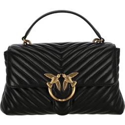 Pinko Classic Lady Love Bag Puff Chevron, Noir-vieil or, U