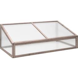 vidaXL drivhus 110x58,5x39 grantræ grå Træ