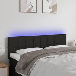 vidaXL LED Svart 144x5x78/88 cm Tyg Sänggavel