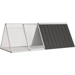 vidaXL Kaninbur antracit 201,5x80,5x71 stål