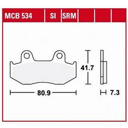 TRW Lucas Bremsbeläge organisch MCB534 80,9x41,7x7,3mm