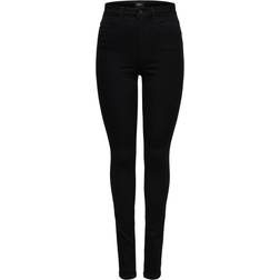 Only Tall Royal high waisted skinny jeans in blackXSL36