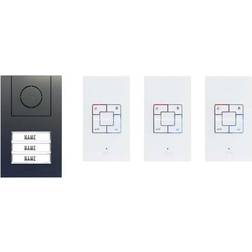 M-E Vistus AD ALU 4030 Interphone Filaire Set 3 Foyers Anthracite